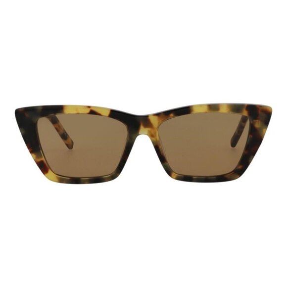 Saint Laurent Womens Cat Eye Havana Havana Brown Fashion Designer Eyewear - Picture 1 of 4